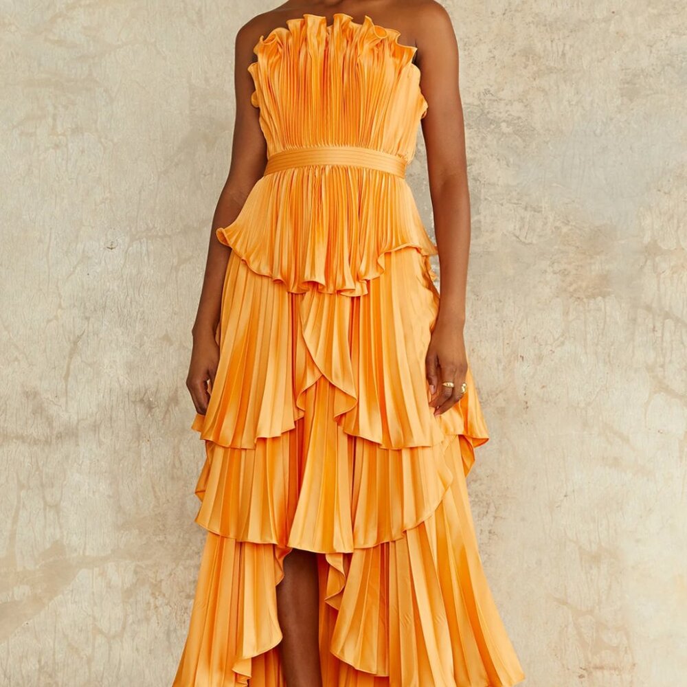 AMUR Janey Tiered Midi dress